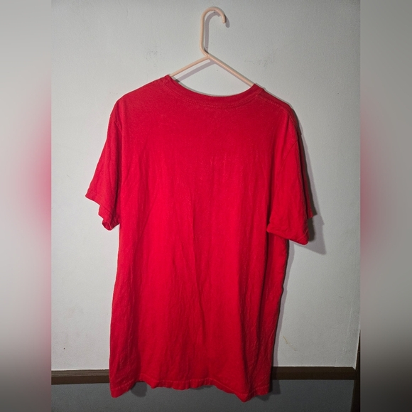 Patagonia Men's Shirt Large Slim Fit Red Organic Cotton Graphic Logo - Picture 2 of 4